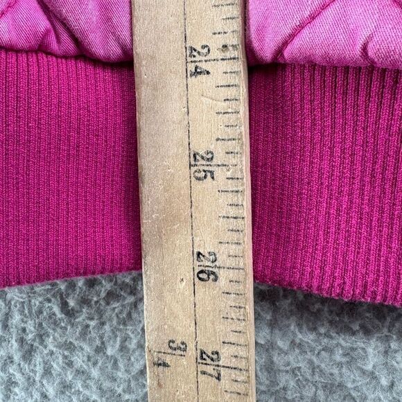Woven Hot Pink Quilted Bomber Jacket, Size Large - Picture 7 of 11